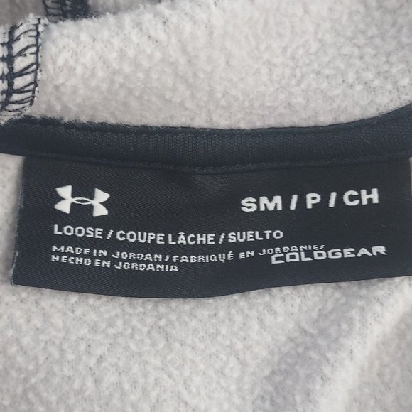 Under Armour Womens Small Gray Silver Metallic Foil UA ColdGear‎ Hoodie 1321142 - Picture 4 of 6